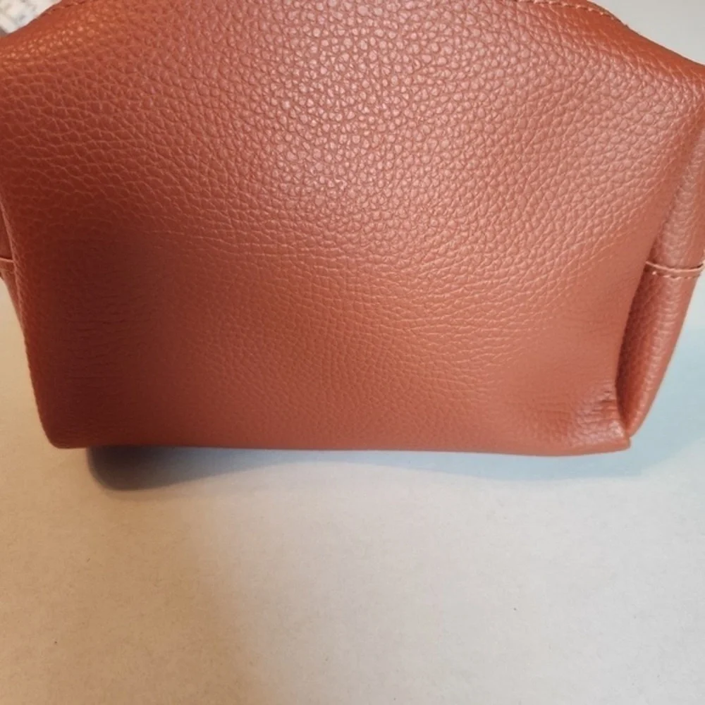 Bamford Bag‎ Womens Size Pebble Leather Orange/Brown Embossed Logo Travel